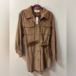 BB Dakota Tan Corduroy Button Down Dress